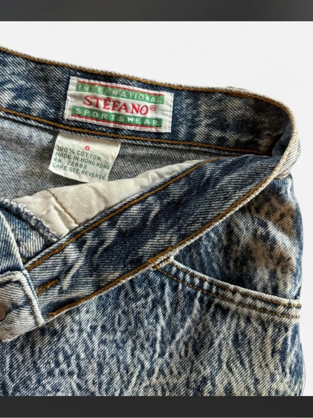 Vintage 80s Acid Wash Denim Midi Skirt <3